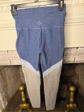Beyond Yoga Space Dye Colorblock High Waisted Leggings Blue Gray Size S
